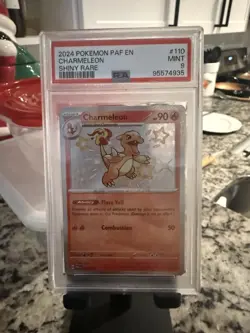 Pokemon TCG Charmeleon Paldean Fates Holo Shiny Rare Card 110/091 PSA 9 - Image 1
