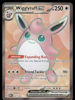 Pokemon Cards Wigglytuff ex 187/165 151 Ultra Rare NM - Image 1