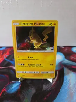 Pokemon TCG Detective Pikachu Holo Rare Card 10/18 - Image 1