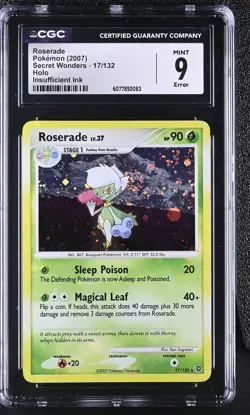 CGC 9 MINT Roserade 2007 Secret Wonders 17/132 Holo Holo Bleed Pokemon Card - Image 1