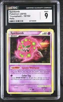 CGC 9 MINT Spiritomb 2010 Triumphant 10/102 Holo Pokemon Card - Image 1