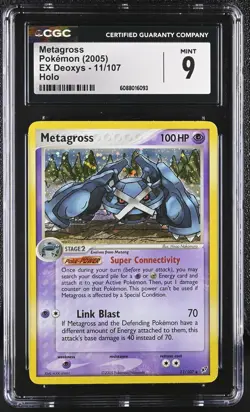 CGC 9 MINT Metagross 2005 EX Deoxys 11/107 Holo Pokemon Card - Image 1