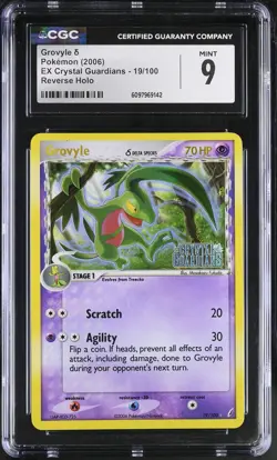 CGC 9 MINT Grovyle EX Crystal Guardians 19/100 Reverse Holo STAMPED Pokemon Card - Image 1