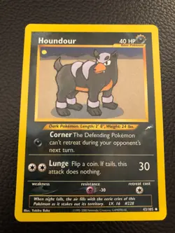 Houndour 43/105 Neo Destiny Uncommon Unlimited Pokemon Card - NM - Image 1