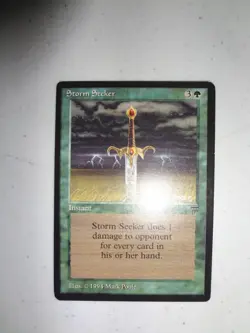 MTG MAGIC THE GATHERING CARD ORIGINAL LEGENDS STORM SEEKER GREEN INSTANT VTG X1 - Image 3