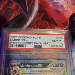 2025 Pokemon Play Umbreon ex 060/131 Prize Pack Series Cards Holo PSA 10 - Image 2