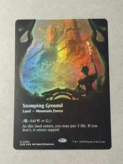 1x Stomping Ground, Borderless Foil, Edge of Eternities, Magic MTG NM - Image 1