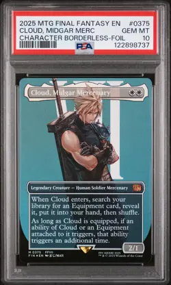 Magic the Gathering Final Fantasy Cloud Midgar Merc Borderless Foil PSA 1 G2U - Image 1