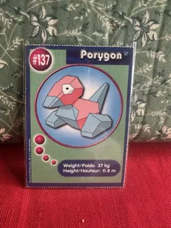 Porygon #137 1999 Burger King Pokemon Card Promo Perforated Vintage Rare - Lp/Mp - Image 1