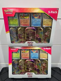 Pokemon Scarlet & Violet - 151 (5-Pack) Mini Tins w/ 4 Promos Costco Bundle - Image 2