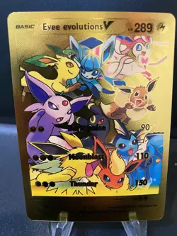 Evee Evolution V Foil Fan Art Pokemon Card Dark Pulse - Image 1