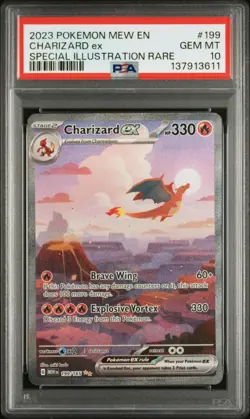2023 POKEMON MEW EN-151 SPECIAL ILLUSTRATION RARE #199 CHARIZARD EX PSA 10 - Image 1