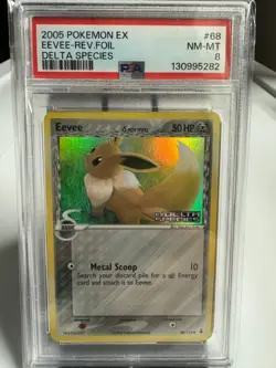 2005 Pokemon TCG - Eevee Reverse Foil #68 PSA8 Ex Delta Species - Image 1