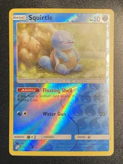 Squirtle Reverse Holo 22/181 Pokemon TCG Sun & Moon Team Up Reverse Holo NM - Image 1