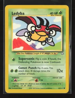 Ledyba 63/111 Common Neo Genesis Pokemon LP - Image 2