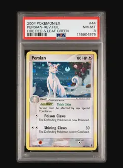 Pokemon Persian FireRed & LeafGreen Reverse Holo 44/112 PSA 8 English 2004 - Image 1