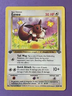 1st Edition Eevee Jingle Set Pokemon TCG 51/64 Common Excellent Condition - Image 2