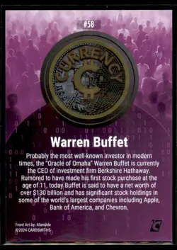 2024 Cardsmiths Currency Series 3 ICED FOIL Warren Buffet #58 RC - Image 2
