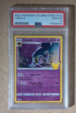 2021 POKEMON CELEBRATIONS #015 LUNALA PSA 10 - Image 1