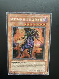 Yugioh Swift Gaia The Fierce Knight CT1-EN004 Secret Rare Limited Ed Damaged - Image 1