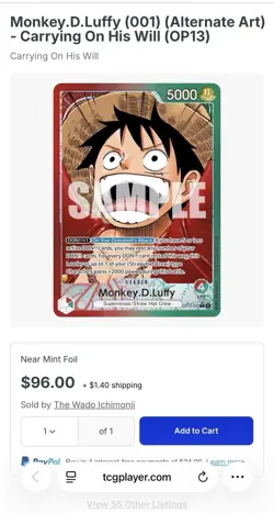 One Piece CCG Monkey D Luffy Alternative Art Leader OP13-001 - Image 4