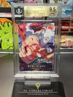 BGS 9.5 Gem Mint One Piece EMOTION Japanese Monkey.D.Luffy P-041 Gear 5 Promo - Image 1