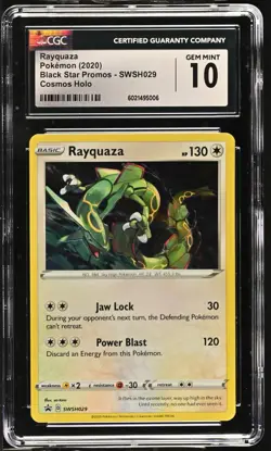 CGC 10 Rayquaza Cosmos Holo SWSH029 Black Star Promo Sea Sky Box Pokemon Card - Image 1