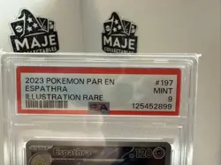 Pokemon TCG Espathra Illustration Rare Card 197/182 Paradox Rift PSA 9 Mint - Image 2