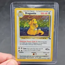 Dragonite 4/62 Fossil Holo Pokemon Card Vintage 1999 - Image 1