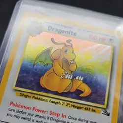 Dragonite 4/62 Fossil Holo Pokemon Card Vintage 1999 - Image 2