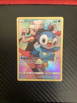 Pokemon TCG Piplup Holo Full Art Cosmic Eclipse Secret Rare Card 239/236 NM - Image 1