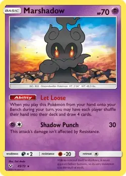Marshadow 45/73 Holo Rare Shining Legends Sun & Moon Pokemon Card NM - Image 1