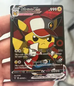 Ash Pikachu VCOS Cosplay Full Art Holo Pokemom Card - Image 1