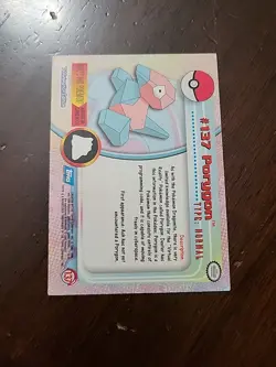 DMG! Porygon #137 Topps Series 3 TV Animation Edition Blue Logo Pokemon Card - Image 2