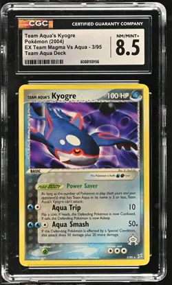 CGC 8.5 Team Aqua's Kyogre 2004 EX Team Magma Vs Aqua 3/95 Rare Pokemon Card - Image 1