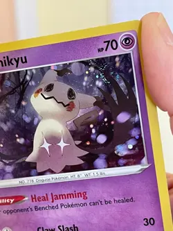 POKEMON MIMIKYU #081/189 DARKNESS ABLAZE RARE COSMOS HOLO WITH SWIRL NM CARD - Image 4