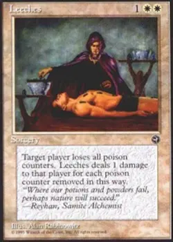 MTG Leeches, Homelands, Heavily Played, English - Image 1