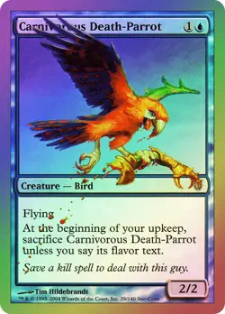 MTG FOIL Carnivorous Death-Parrot - Unhinged #029 - Image 1