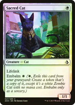 MTG FOIL Sacred Cat - Amonkhet #027 - Image 1