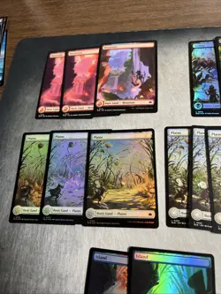 MTG FOIL x 9, 34 Full Art Lands Plains Swamp Forest Island Mountain Bloomburrow - Image 2