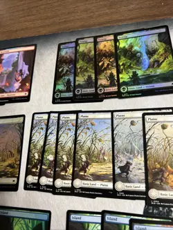 MTG FOIL x 9, 34 Full Art Lands Plains Swamp Forest Island Mountain Bloomburrow - Image 3