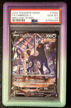 Pokemon SWSH Brilliant Stars Umbreon V Full Art TG22/TG30 PSA 10 GEM MT w/ GUARD - Image 1