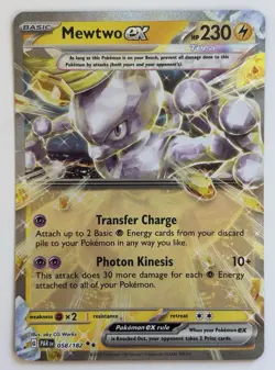 Mewtwo EX 058/182 S&V Paradox Rift Double Rare Extended Art Holo Pokemon 2023 - Image 1