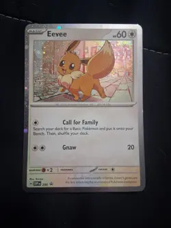 2025 Pokemon SVP-EN Black Star Promo 200 Eevee Cosmic Holo SWIRL NM - Image 1