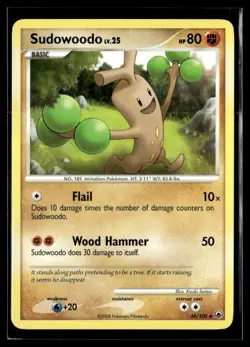 2008 Diamond & Pearl - Majestic Dawn Sudowoodo Basic/Uncommon #48 - Image 1