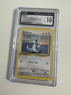 Pokemon Dratini(Minidraco) Base 1st Edition 26/102 CGC 10 Gem Mint!!! French - Image 1