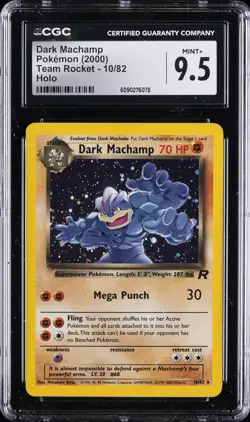 2000 POKEMON TEAM ROCKET HOLO #10/82 DARK MACHAMP CGC 9.5 - Image 1