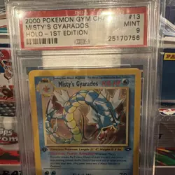 2000 Pokemon - 1st Edition Misty’s Gyarados Holo Rare Gym Challenge 13/132 PSA 9 - Image 2
