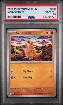 2025 Pokemon - Sandshrew 068 Mega Evolution Non Holo by SHINJI KANDA - PSA 10 - Image 1