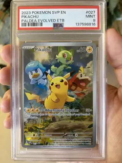 🔥Pokemon Pikachu 2023 Paldea Evolved Black Star Promo #27 PSA 9🔥 - Image 1